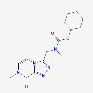 molecular formula C15H21N5O3 B7408150 cyclohexyl N-methyl-N-[(7-methyl-8-oxo-[1,2,4]triazolo[4,3-a]pyrazin-3-yl)methyl]carbamate 