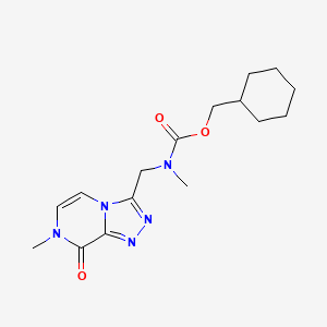 molecular formula C16H23N5O3 B7408153 cyclohexylmethyl N-methyl-N-[(7-methyl-8-oxo-[1,2,4]triazolo[4,3-a]pyrazin-3-yl)methyl]carbamate 