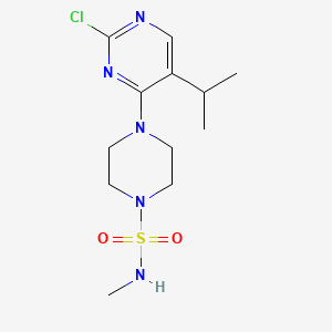 molecular formula C12H20ClN5O2S B7408160 4-(2-chloro-5-propan-2-ylpyrimidin-4-yl)-N-methylpiperazine-1-sulfonamide 