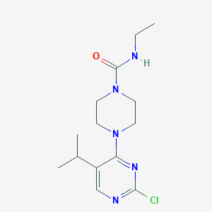 molecular formula C14H22ClN5O B7408168 4-(2-chloro-5-propan-2-ylpyrimidin-4-yl)-N-ethylpiperazine-1-carboxamide 