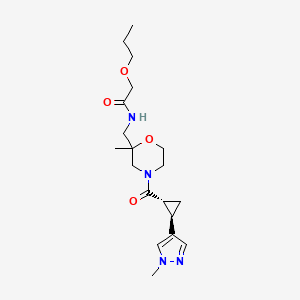 N-[[2-methyl-4-[(1R,2R)-2-(1-methylpyrazol-4-yl)cyclopropanecarbonyl]morpholin-2-yl]methyl]-2-propoxyacetamide