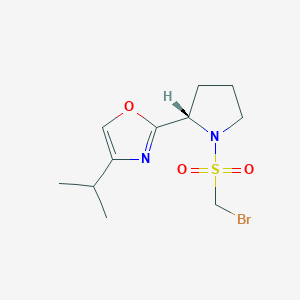 2-[(2S)-1-(bromomethylsulfonyl)pyrrolidin-2-yl]-4-propan-2-yl-1,3-oxazole