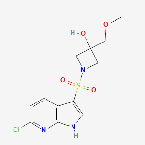 1-[(6-chloro-1H-pyrrolo[2,3-b]pyridin-3-yl)sulfonyl]-3-(methoxymethyl)azetidin-3-ol