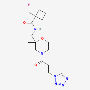 1-(fluoromethyl)-N-[[2-methyl-4-[3-(tetrazol-1-yl)propanoyl]morpholin-2-yl]methyl]cyclobutane-1-carboxamide