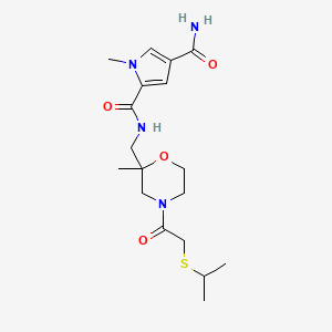 molecular formula C18H28N4O4S B7408234 1-methyl-2-N-[[2-methyl-4-(2-propan-2-ylsulfanylacetyl)morpholin-2-yl]methyl]pyrrole-2,4-dicarboxamide 