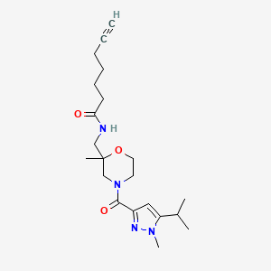 N-[[2-methyl-4-(1-methyl-5-propan-2-ylpyrazole-3-carbonyl)morpholin-2-yl]methyl]hept-6-ynamide