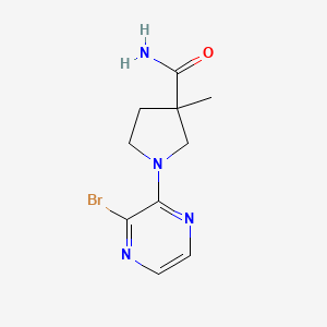 1-(3-Bromopyrazin-2-yl)-3-methylpyrrolidine-3-carboxamide