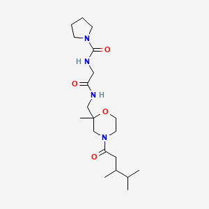 N-[2-[[4-(3,4-dimethylpentanoyl)-2-methylmorpholin-2-yl]methylamino]-2-oxoethyl]pyrrolidine-1-carboxamide