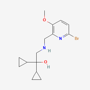 molecular formula C15H21BrN2O2 B7408268 2-[(6-Bromo-3-methoxypyridin-2-yl)methylamino]-1,1-dicyclopropylethanol 