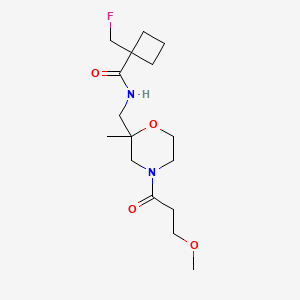 molecular formula C16H27FN2O4 B7408270 1-(fluoromethyl)-N-[[4-(3-methoxypropanoyl)-2-methylmorpholin-2-yl]methyl]cyclobutane-1-carboxamide 