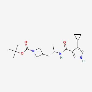 molecular formula C19H29N3O3 B7408280 tert-butyl 3-[2-[(4-cyclopropyl-1H-pyrrole-3-carbonyl)amino]propyl]azetidine-1-carboxylate 