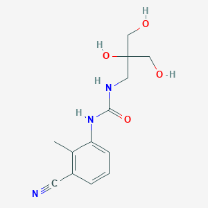 molecular formula C13H17N3O4 B7408292 1-(3-Cyano-2-methylphenyl)-3-[2,3-dihydroxy-2-(hydroxymethyl)propyl]urea 