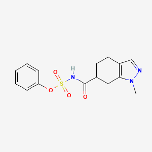 molecular formula C15H17N3O4S B7408316 phenyl N-(1-methyl-4,5,6,7-tetrahydroindazole-6-carbonyl)sulfamate 