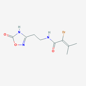 2-bromo-3-methyl-N-[2-(5-oxo-4H-1,2,4-oxadiazol-3-yl)ethyl]but-2-enamide