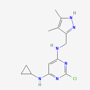 2-chloro-4-N-cyclopropyl-6-N-[(4,5-dimethyl-1H-pyrazol-3-yl)methyl]pyrimidine-4,6-diamine