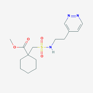 molecular formula C15H23N3O4S B7408400 Methyl 1-(2-pyridazin-4-ylethylsulfamoylmethyl)cyclohexane-1-carboxylate 