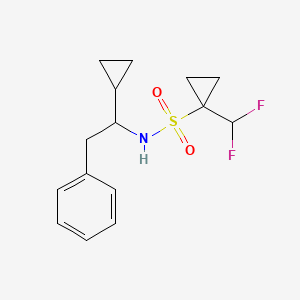 molecular formula C15H19F2NO2S B7408408 N-(1-cyclopropyl-2-phenylethyl)-1-(difluoromethyl)cyclopropane-1-sulfonamide 