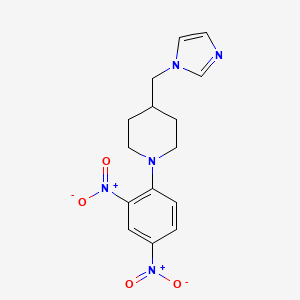 molecular formula C15H17N5O4 B7408448 1-(2,4-Dinitrophenyl)-4-(imidazol-1-ylmethyl)piperidine 