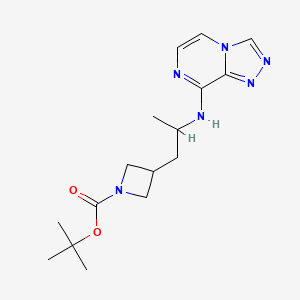 molecular formula C16H24N6O2 B7408452 Tert-butyl 3-[2-([1,2,4]triazolo[4,3-a]pyrazin-8-ylamino)propyl]azetidine-1-carboxylate 