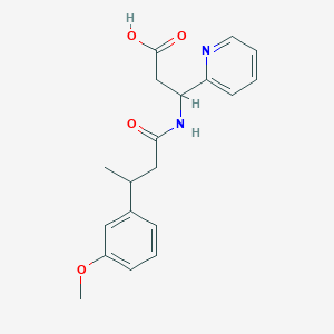 molecular formula C19H22N2O4 B7408468 3-[3-(3-Methoxyphenyl)butanoylamino]-3-pyridin-2-ylpropanoic acid 