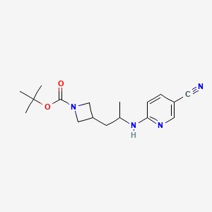 molecular formula C17H24N4O2 B7408474 Tert-butyl 3-[2-[(5-cyanopyridin-2-yl)amino]propyl]azetidine-1-carboxylate 