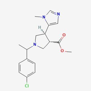 molecular formula C18H22ClN3O2 B7408478 methyl (3S,4S)-1-[1-(4-chlorophenyl)ethyl]-4-(3-methylimidazol-4-yl)pyrrolidine-3-carboxylate 