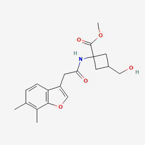 molecular formula C19H23NO5 B7408485 Methyl 1-[[2-(6,7-dimethyl-1-benzofuran-3-yl)acetyl]amino]-3-(hydroxymethyl)cyclobutane-1-carboxylate 