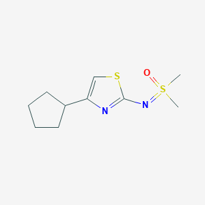 molecular formula C10H16N2OS2 B7408505 (4-Cyclopentyl-1,3-thiazol-2-yl)imino-dimethyl-oxo-lambda6-sulfane 