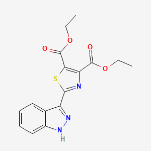 molecular formula C16H15N3O4S B7408508 diethyl 2-(1H-indazol-3-yl)-1,3-thiazole-4,5-dicarboxylate 