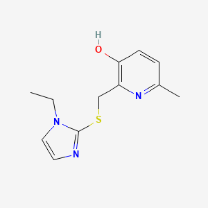 molecular formula C12H15N3OS B7408521 2-[(1-Ethylimidazol-2-yl)sulfanylmethyl]-6-methylpyridin-3-ol 