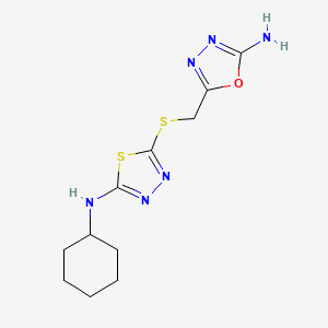 5-[[5-(Cyclohexylamino)-1,3,4-thiadiazol-2-yl]sulfanylmethyl]-1,3,4-oxadiazol-2-amine