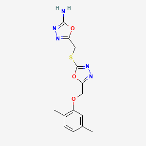 5-[[5-[(2,5-Dimethylphenoxy)methyl]-1,3,4-oxadiazol-2-yl]sulfanylmethyl]-1,3,4-oxadiazol-2-amine