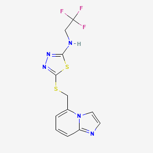 5-(imidazo[1,2-a]pyridin-5-ylmethylsulfanyl)-N-(2,2,2-trifluoroethyl)-1,3,4-thiadiazol-2-amine