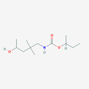 molecular formula C12H25NO3 B7408546 butan-2-yl N-(4-hydroxy-2,2-dimethylpentyl)carbamate 