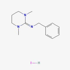 molecular formula C13H20IN3 B7408553 N-benzyl-1,3-dimethyl-1,3-diazinan-2-imine;hydroiodide 