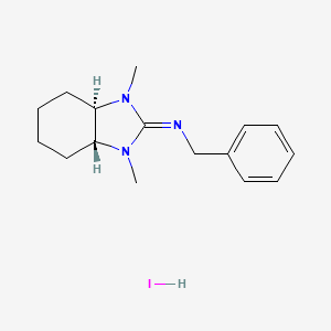 molecular formula C16H24IN3 B7408556 (3aR,7aR)-N-benzyl-1,3-dimethyl-3a,4,5,6,7,7a-hexahydrobenzimidazol-2-imine;hydroiodide 