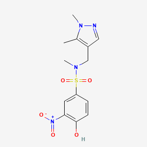 N-[(1,5-dimethylpyrazol-4-yl)methyl]-4-hydroxy-N-methyl-3-nitrobenzenesulfonamide