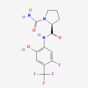 (2S)-2-N-[5-fluoro-2-hydroxy-4-(trifluoromethyl)phenyl]pyrrolidine-1,2-dicarboxamide