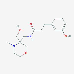 molecular formula C16H24N2O4 B7408576 N-[[3-(hydroxymethyl)-4-methylmorpholin-3-yl]methyl]-3-(3-hydroxyphenyl)propanamide 