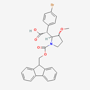 (2R)-2-(4-bromophenyl)-2-[(2S,3R)-1-(9H-fluoren-9-ylmethoxycarbonyl)-3-methoxypyrrolidin-2-yl]acetic acid