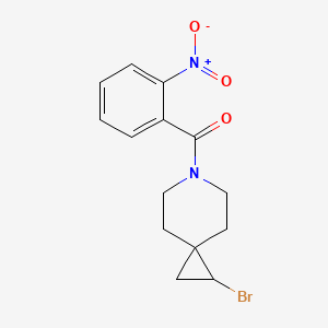 molecular formula C14H15BrN2O3 B7408660 (2-Bromo-6-azaspiro[2.5]octan-6-yl)-(2-nitrophenyl)methanone 