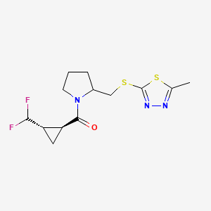 [(1S,2S)-2-(difluoromethyl)cyclopropyl]-[2-[(5-methyl-1,3,4-thiadiazol-2-yl)sulfanylmethyl]pyrrolidin-1-yl]methanone