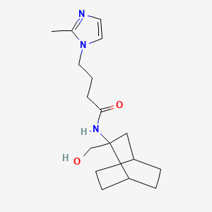 molecular formula C17H27N3O2 B7408686 N-[2-(hydroxymethyl)-2-bicyclo[2.2.2]octanyl]-4-(2-methylimidazol-1-yl)butanamide 