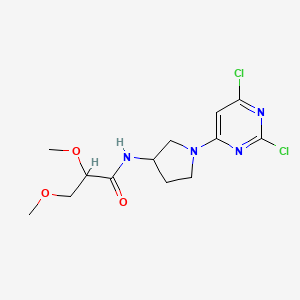 molecular formula C13H18Cl2N4O3 B7408721 N-[1-(2,6-dichloropyrimidin-4-yl)pyrrolidin-3-yl]-2,3-dimethoxypropanamide 