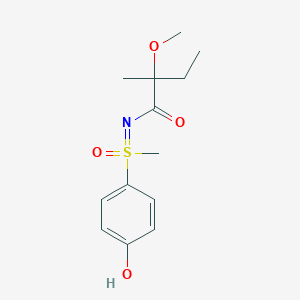 molecular formula C13H19NO4S B7408722 N-[(4-hydroxyphenyl)-methyl-oxo-lambda6-sulfanylidene]-2-methoxy-2-methylbutanamide 