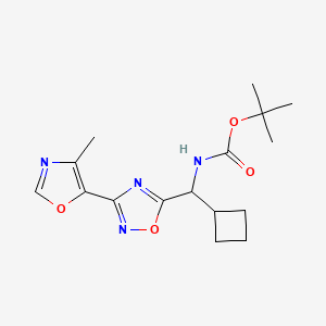 tert-butyl N-[cyclobutyl-[3-(4-methyl-1,3-oxazol-5-yl)-1,2,4-oxadiazol-5-yl]methyl]carbamate