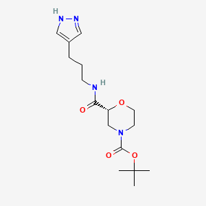 tert-butyl (2R)-2-[3-(1H-pyrazol-4-yl)propylcarbamoyl]morpholine-4-carboxylate