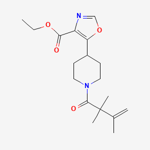 Ethyl 5-[1-(2,2,3-trimethylbut-3-enoyl)piperidin-4-yl]-1,3-oxazole-4-carboxylate