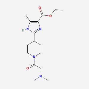 molecular formula C16H26N4O3 B7408786 ethyl 2-[1-[2-(dimethylamino)acetyl]piperidin-4-yl]-5-methyl-1H-imidazole-4-carboxylate 