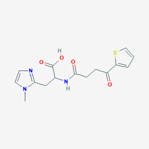 molecular formula C15H17N3O4S B7408799 3-(1-Methylimidazol-2-yl)-2-[(4-oxo-4-thiophen-2-ylbutanoyl)amino]propanoic acid 